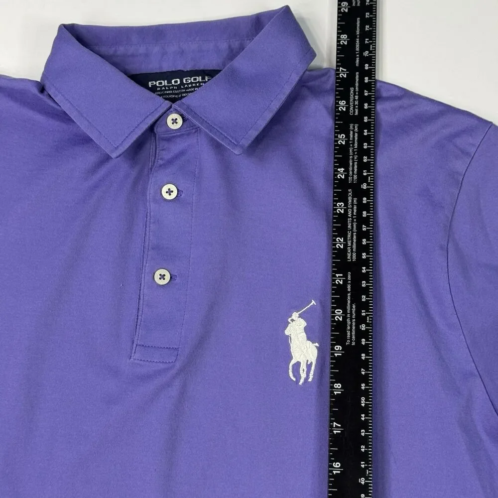Vintage Polo Golf Ralph Lauren Mens Purple Polo Shirt White Pony Size M‎